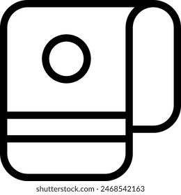 Kids towel hygiene icon with black outline style. child, towel, kid, cute, baby, bath, childhood. Vector Illustration