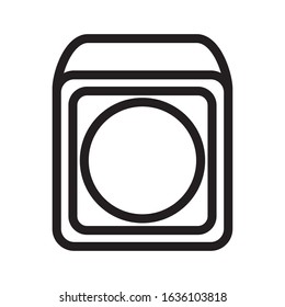 kids toy, cube block icon design on white background vector illustration thick line