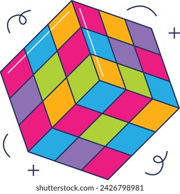 Icono de rubik del juguete de los niños.