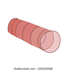 Kids toy tunnel isolated on white background. Vector illustration.
