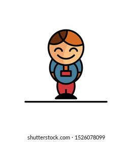 Kids toy vector design. Modern flat style vector illustration cartoon clip-art. Line art minimalist Simple Children Toy colorful Vector Image