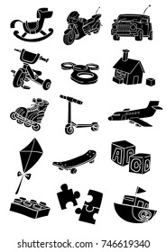kids toy vector set doodle