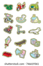 kids toy vector set sticker