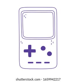 kids toy video game console portable icon design white background vector illustration line style
