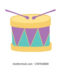 kids toys drum musical instrument isolated icon design white background vector illustration