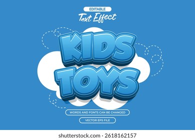 Brinquedos efeito de texto editável com texto azul