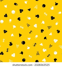 Kids toys freehand drawings doodle seamless pattern. Hand drawn toys design elements background. Vector illustration.