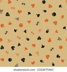 Kids toys freehand drawings doodle seamless pattern. Hand drawn toys design elements background. Vector illustration.