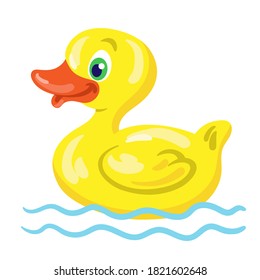 Clipart Illustration Swimming Yellow Duckling Stock Vector (Royalty ...