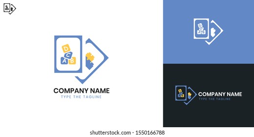 Kids Toys logo - All elements on this template are editable with vector software, suitable for  Children Toys Shop logo.