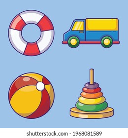 Kids toys Modern flat style vector illustration.
