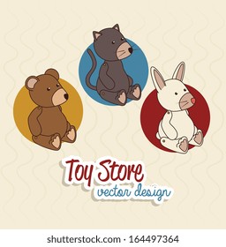 kids toys over  background vector illustration
