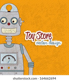kids toys over  orange background vector illustration