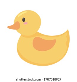 kids toys rubber duck cartoon isolated icon design white background vector illustration
