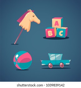 Kids toys set Vector illustration