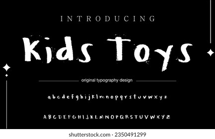 Kids Toys Stylish brush painted an uppercase vector letters, alphabet, typeface.