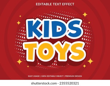 diseño de plantillas de efecto de texto de juguetes para niños con estilo 3d para marca comercial y logotipo