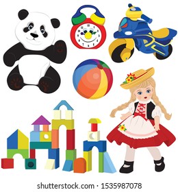 
Kids toys. Toy icons for decoration.