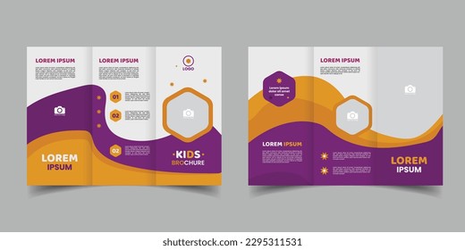 kids toys trifold brochure layout template design

