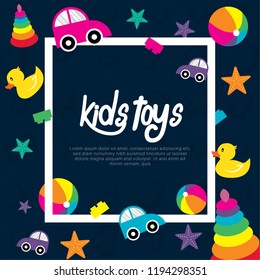 Kids Toys Vector Background Template