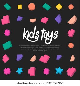 Kids Toys Vector Background Template