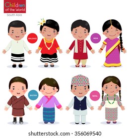 Kids in traditional costume (Maldives, India, Bhutan and Nepal)