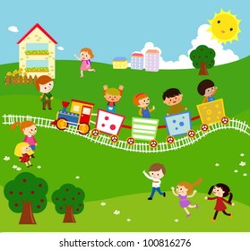  kids and train