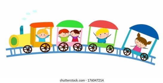 Illustration Stickman Kids Riding Vegetables Leaving: เวกเตอร์สต็อก ...