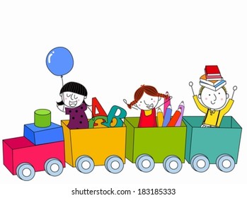 Kids and train