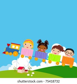 kids and train