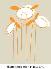 Kids Trendy Vector Print. Abstract Giraffe Shapes and Lines.