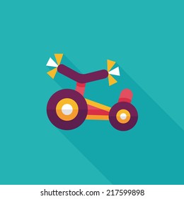 Kids Tricycle flat icon with long shadow,eps10