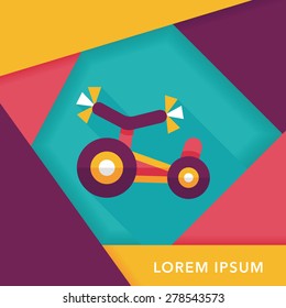 Kids Tricycle flat icon with long shadow,eps10