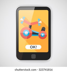 Kids Tricycle flat icon with long shadow,eps10