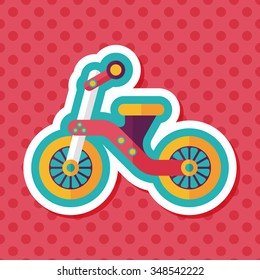 Kids Tricycle flat icon with long shadow,eps10