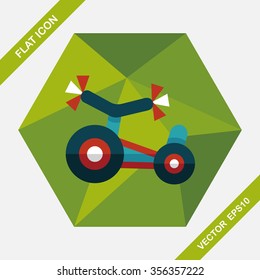 Kids Tricycle flat icon with long shadow,eps10