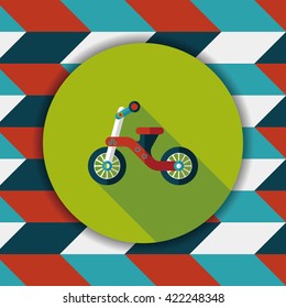 Kids Tricycle flat icon with long shadow,eps10