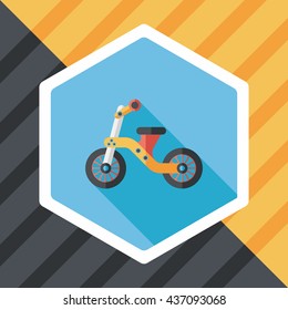 Kids Tricycle flat icon with long shadow,eps10