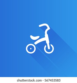 Kids tricycle icon in Metro user interface color style. Playing game toy