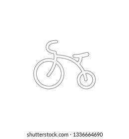 Kids Tricycle. simple flat vector icon illustration. outline line symbol - editable stroke