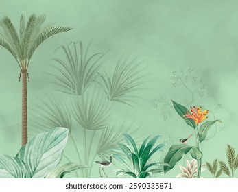 kids tropical mural nature wallpaper