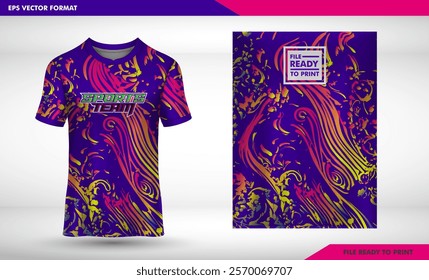 Kids T-Shirt Design Template for Fashionable Clothing and Print Illustration