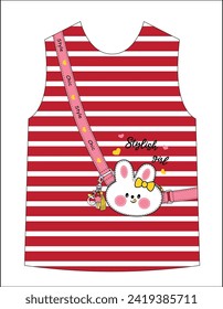 kids T-shirt printing design, stylish bag printing for girls, vector illustration for kids fashion
