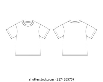 kids t-shirt vector template blank  front and back  