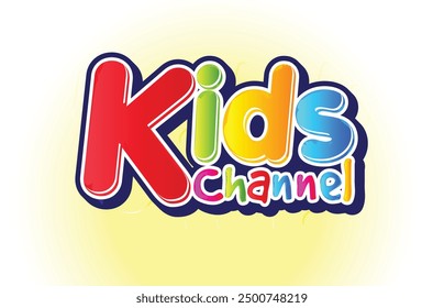 Kids TV or Channel colorful Logo Vector Template 