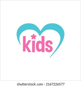 Kids Typography Logo Design Template