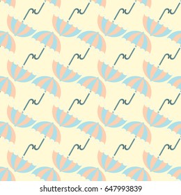 Kids Umbrellas Vector seamless pattern.