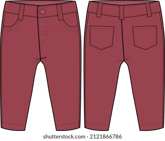 KIDS UNISEX BOTTOM WEAR PANTS VECTOR FRONT AND BACK