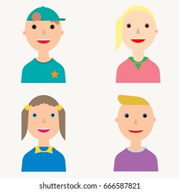 Kids user icon set