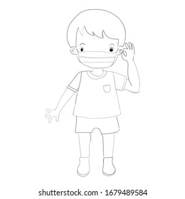 Niños que usan masker para ahorrar del virus